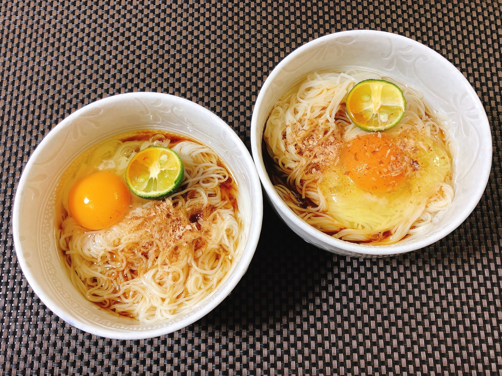 すだち香る卵かけ素麺