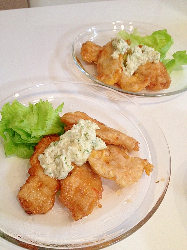 リンゴタルタルの揚げ焼きチキン南蛮