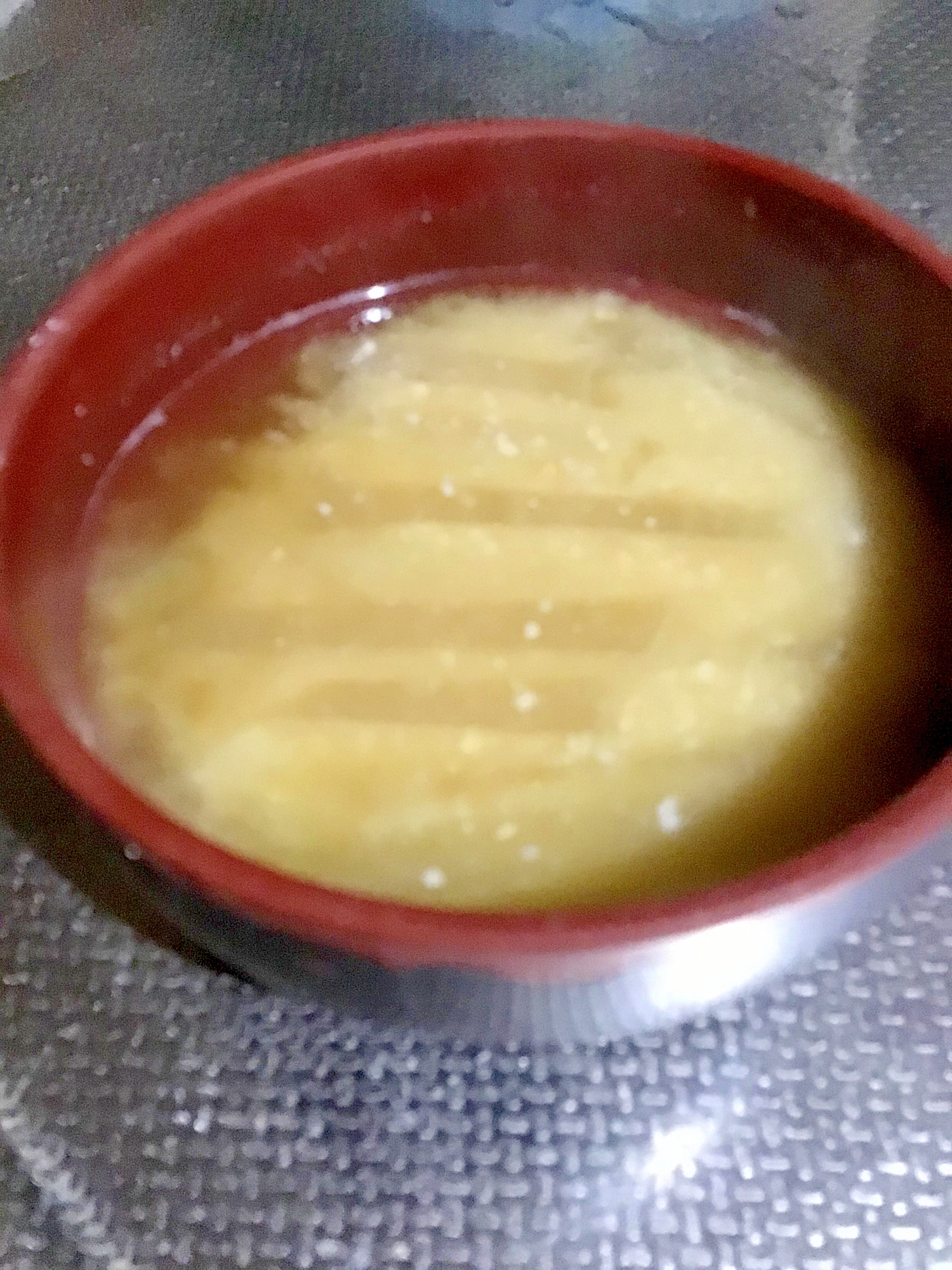 大根の酒粕入り干しシイタケの戻し汁での味噌汁。