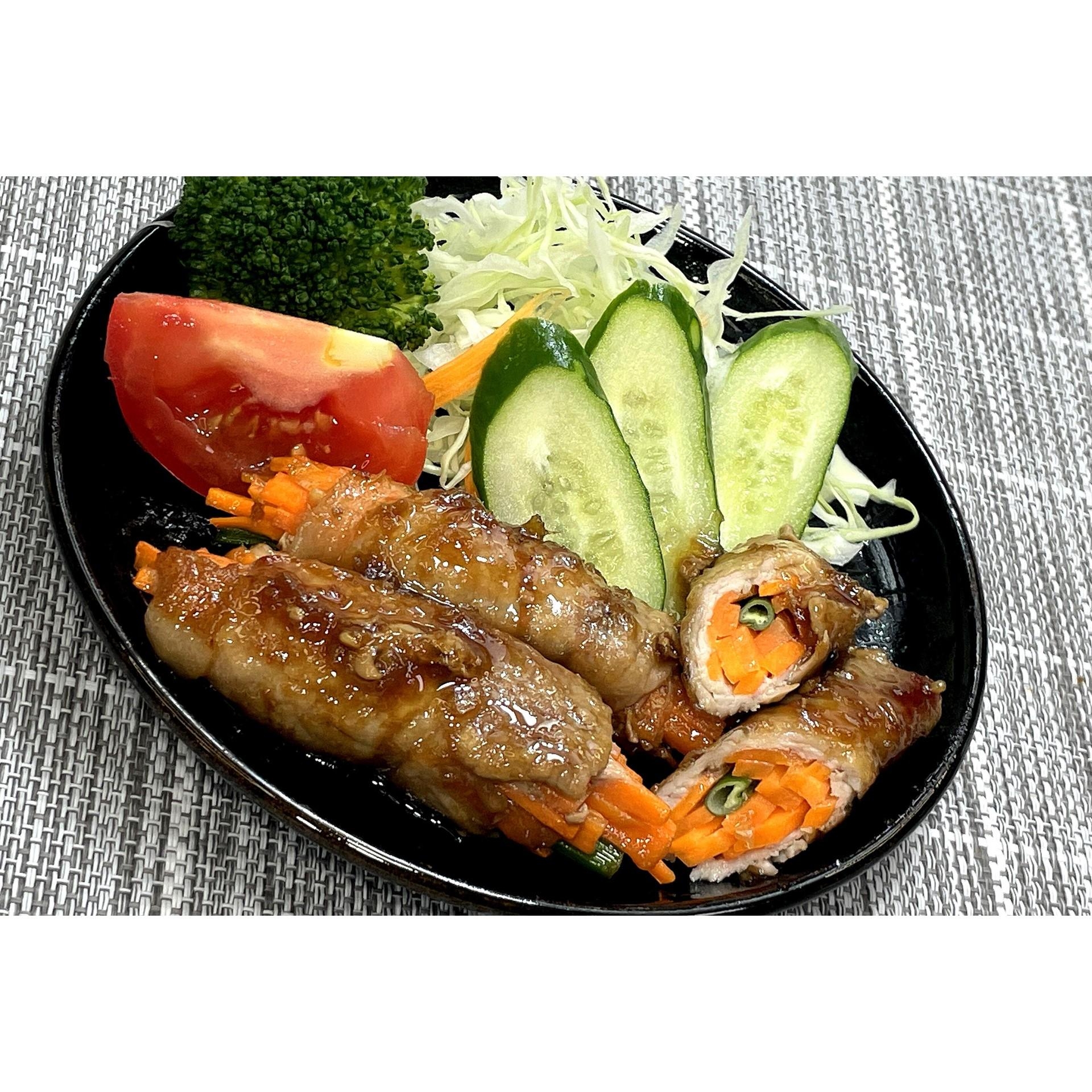 肉巻き人参のしょうがてりやき★動画あり★