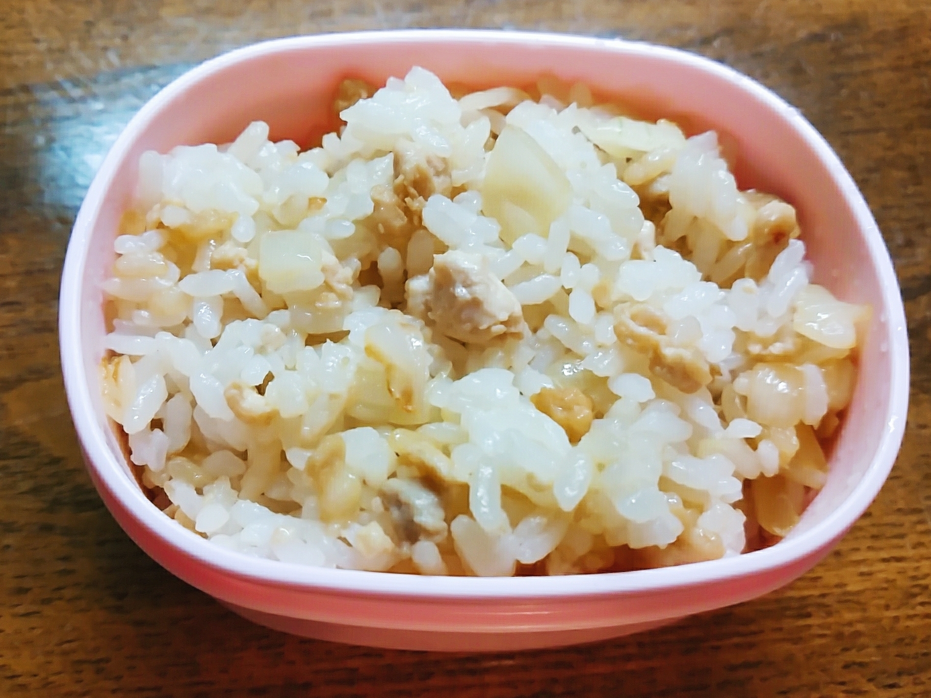 鳥ミンチと玉ねぎのご飯