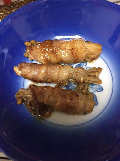 お弁当　プルコギのたれｄｅえのき茸の豚肉巻き