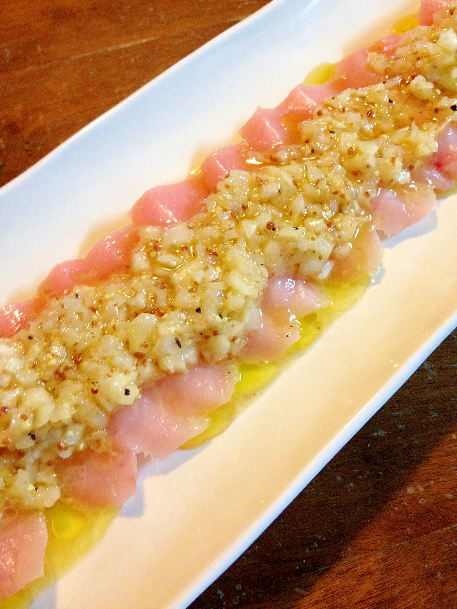 マグロのカルパッチョ☆粒マスタード