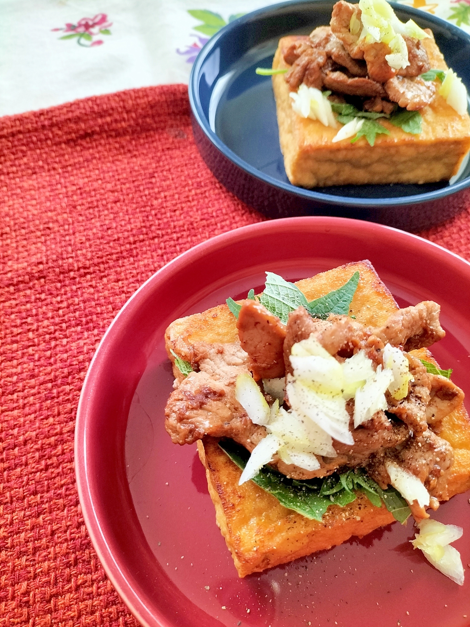 厚揚げのしそ豚焼き♩