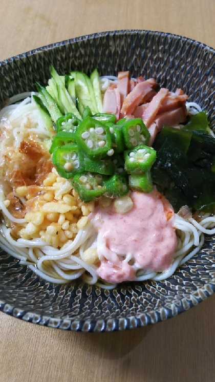梅マヨぶっかけ素麺