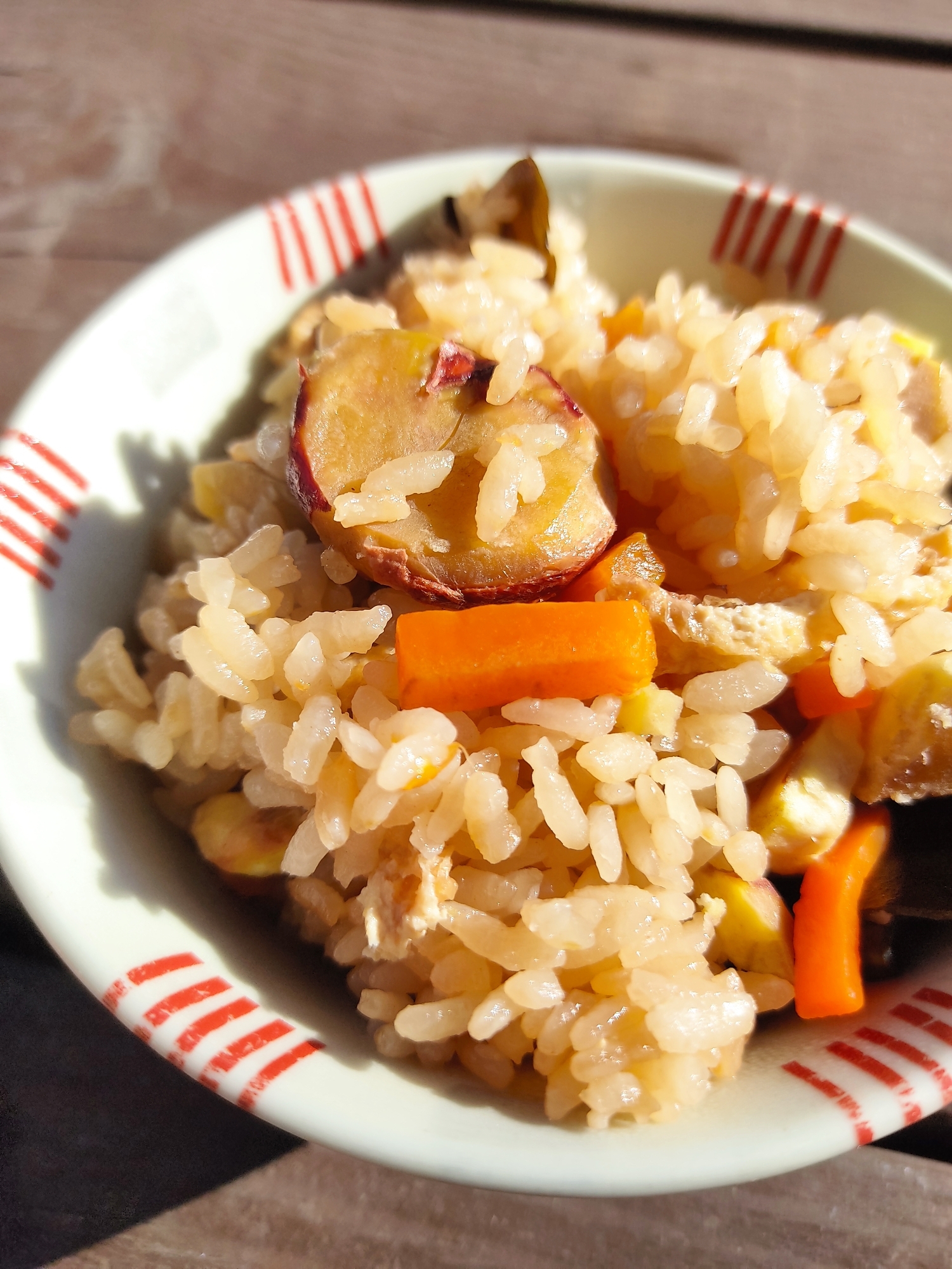 冷凍むき栗と油揚げの炊き込みご飯