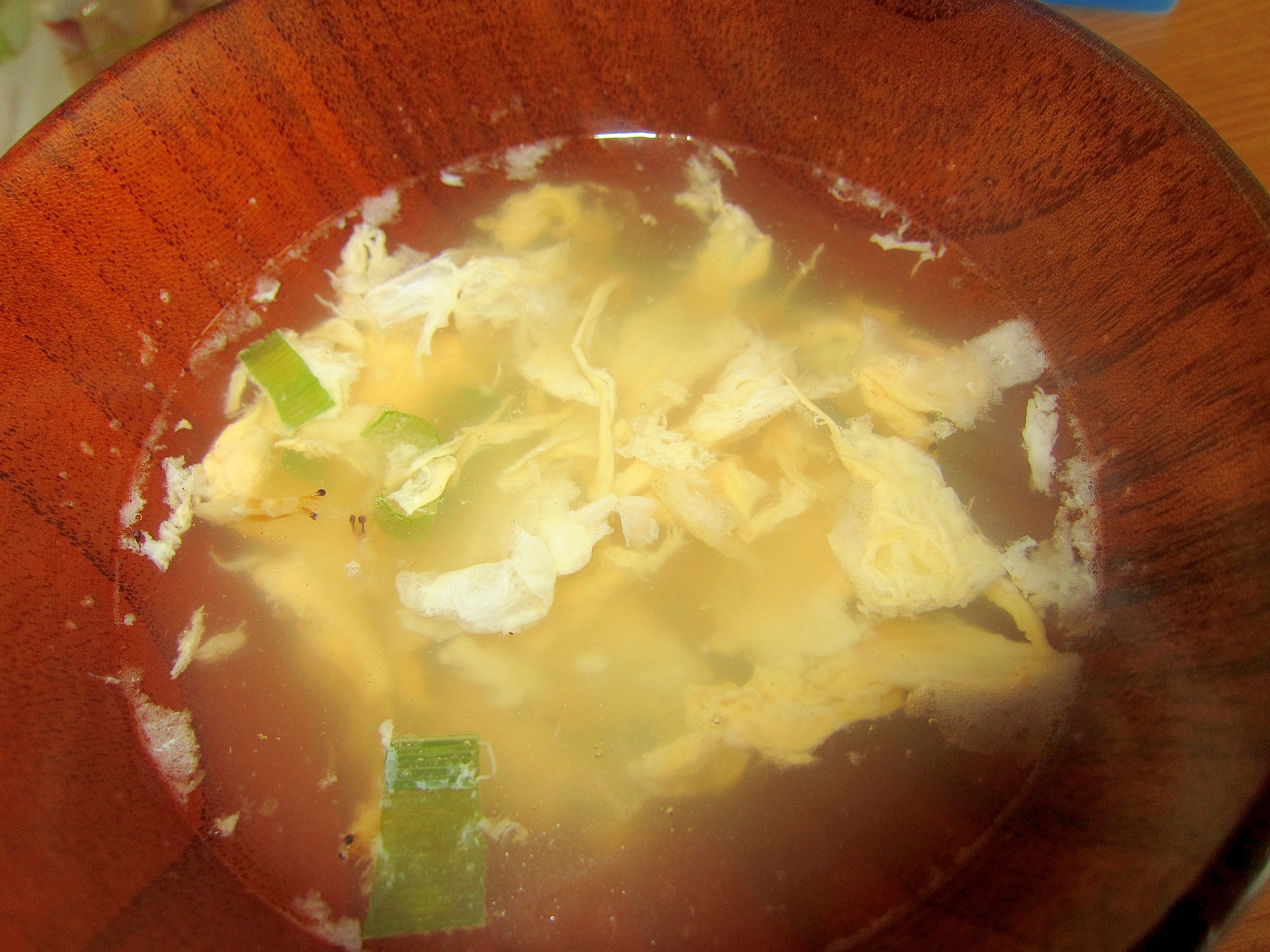卵と葱の椎茸スープ