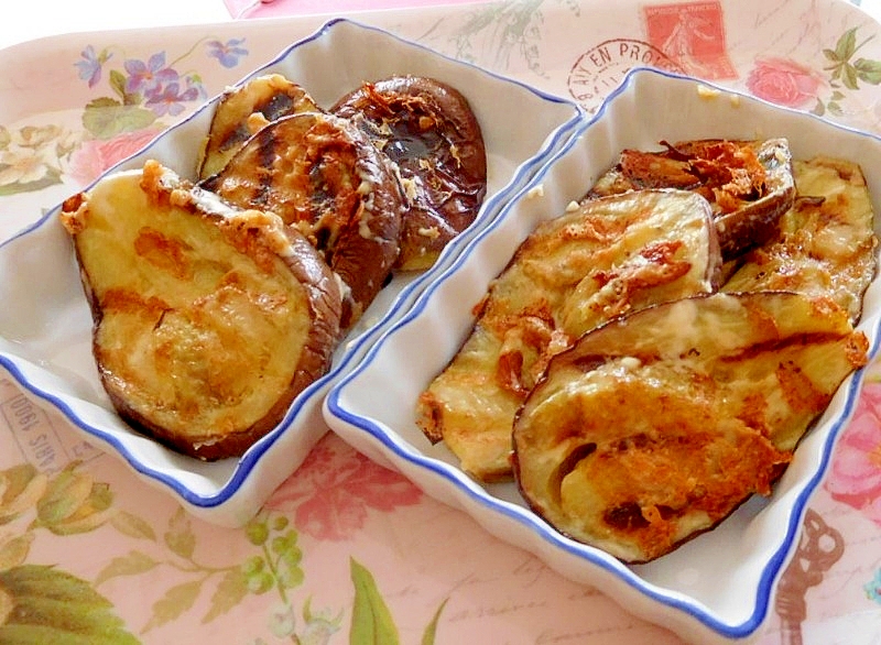 魚焼きグリルパンで焼く！　ナスの味噌チーズグリル