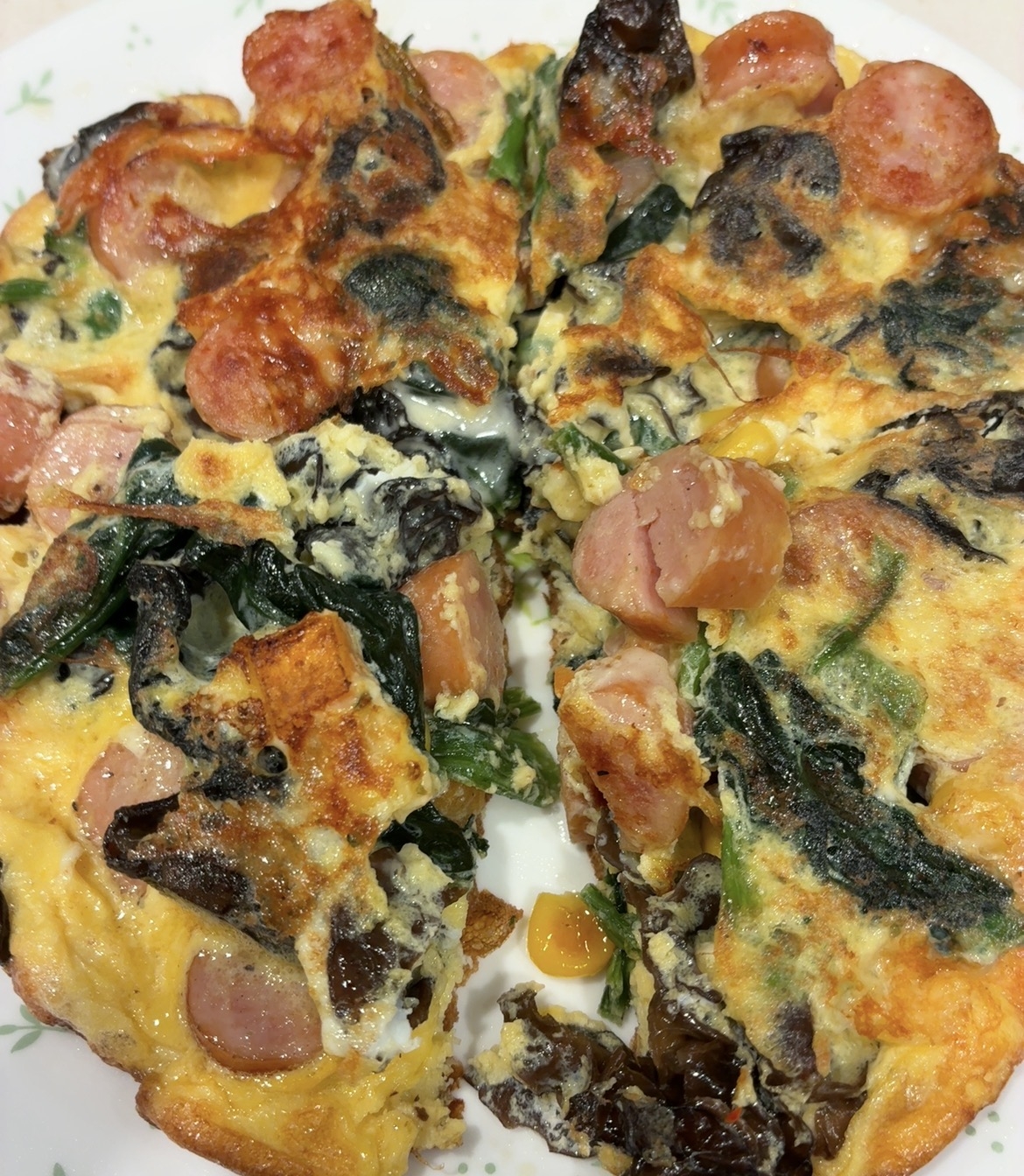 ほうれん草チーズチョリソーのピカタ。No.1162