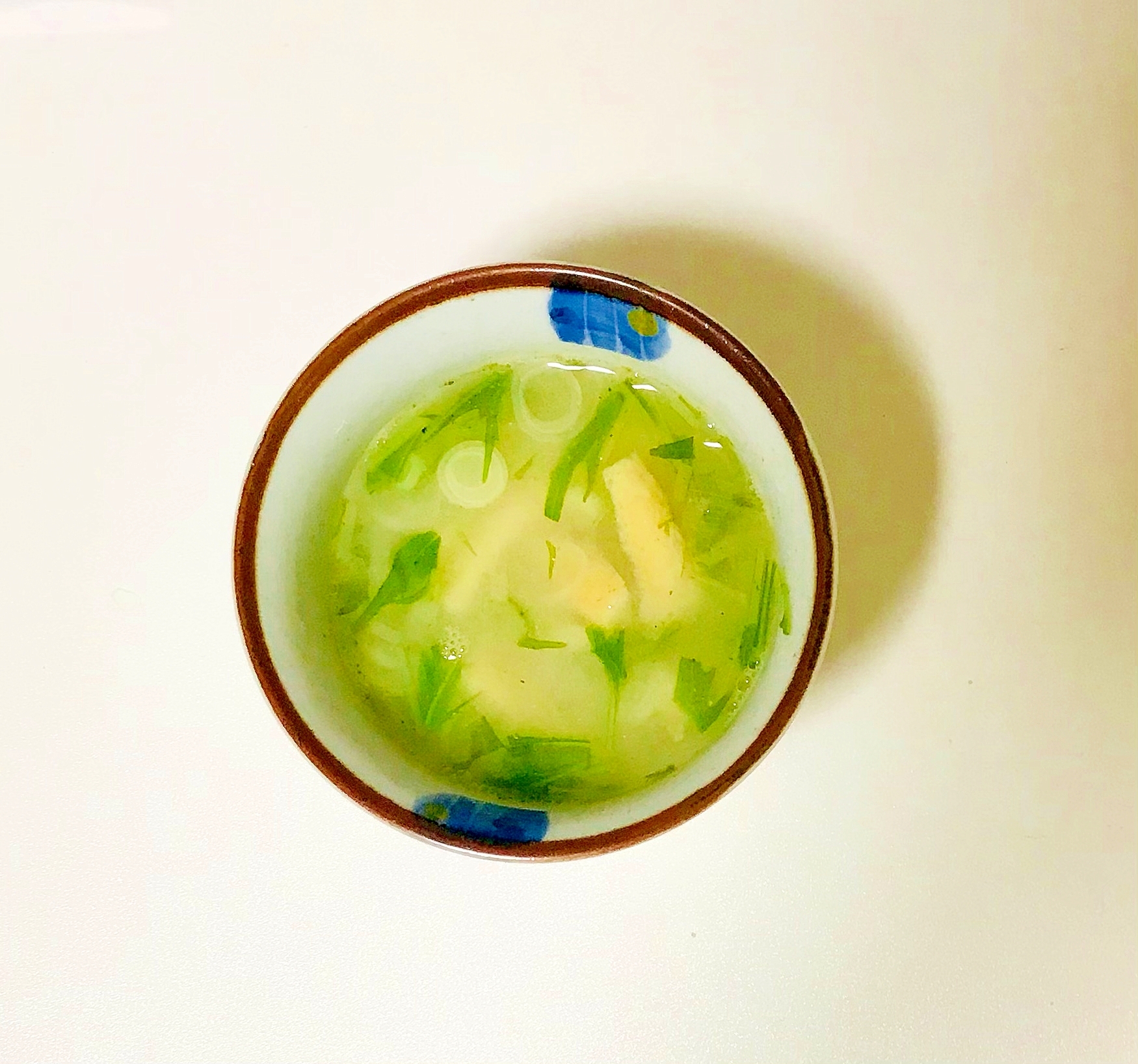 水菜の油揚げ味噌汁