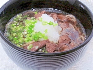 自家製めんつゆと蕎麦湯が旨い♪　「肉そば」