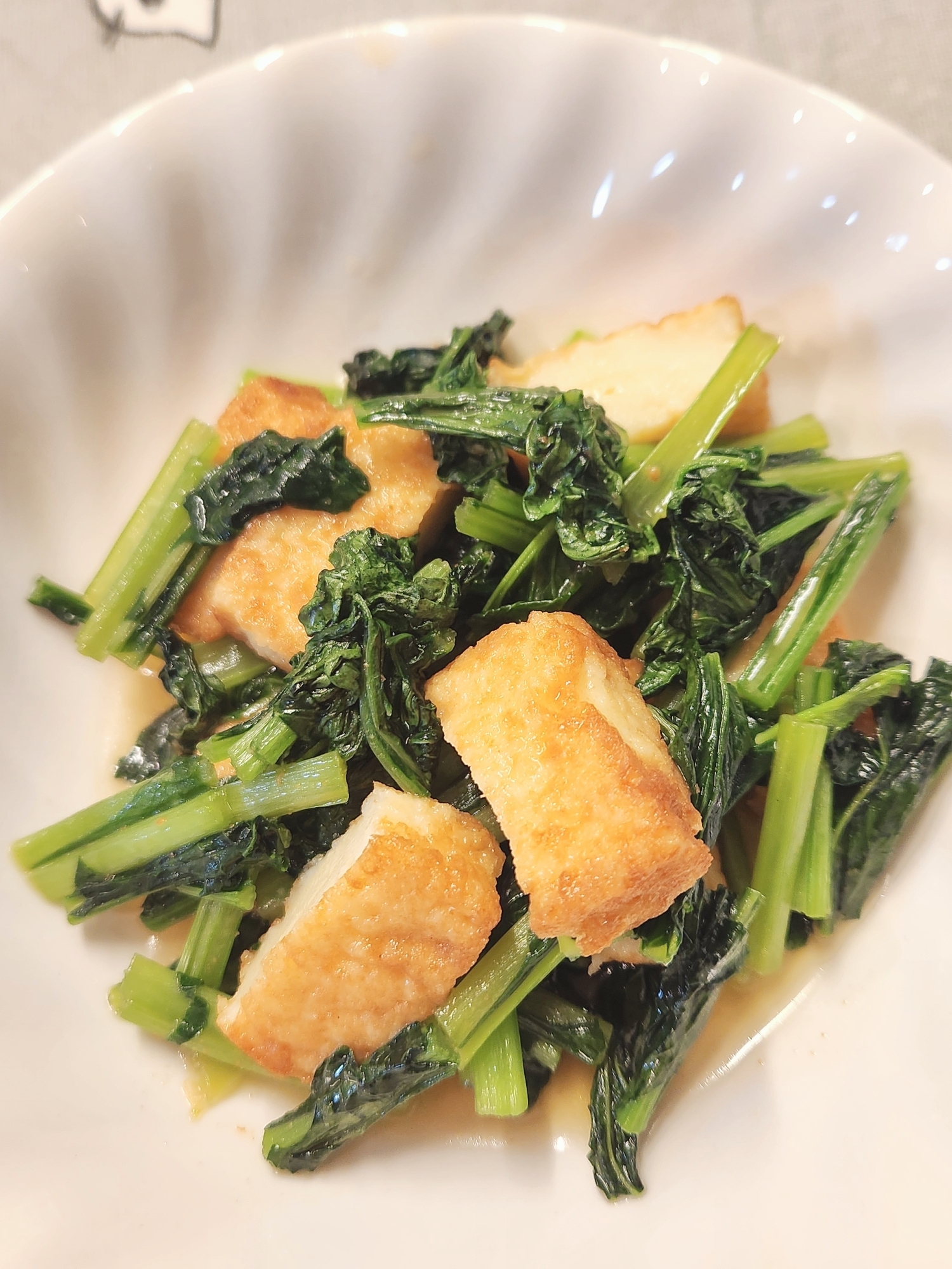 【おかず】小松菜と厚揚げの煮物