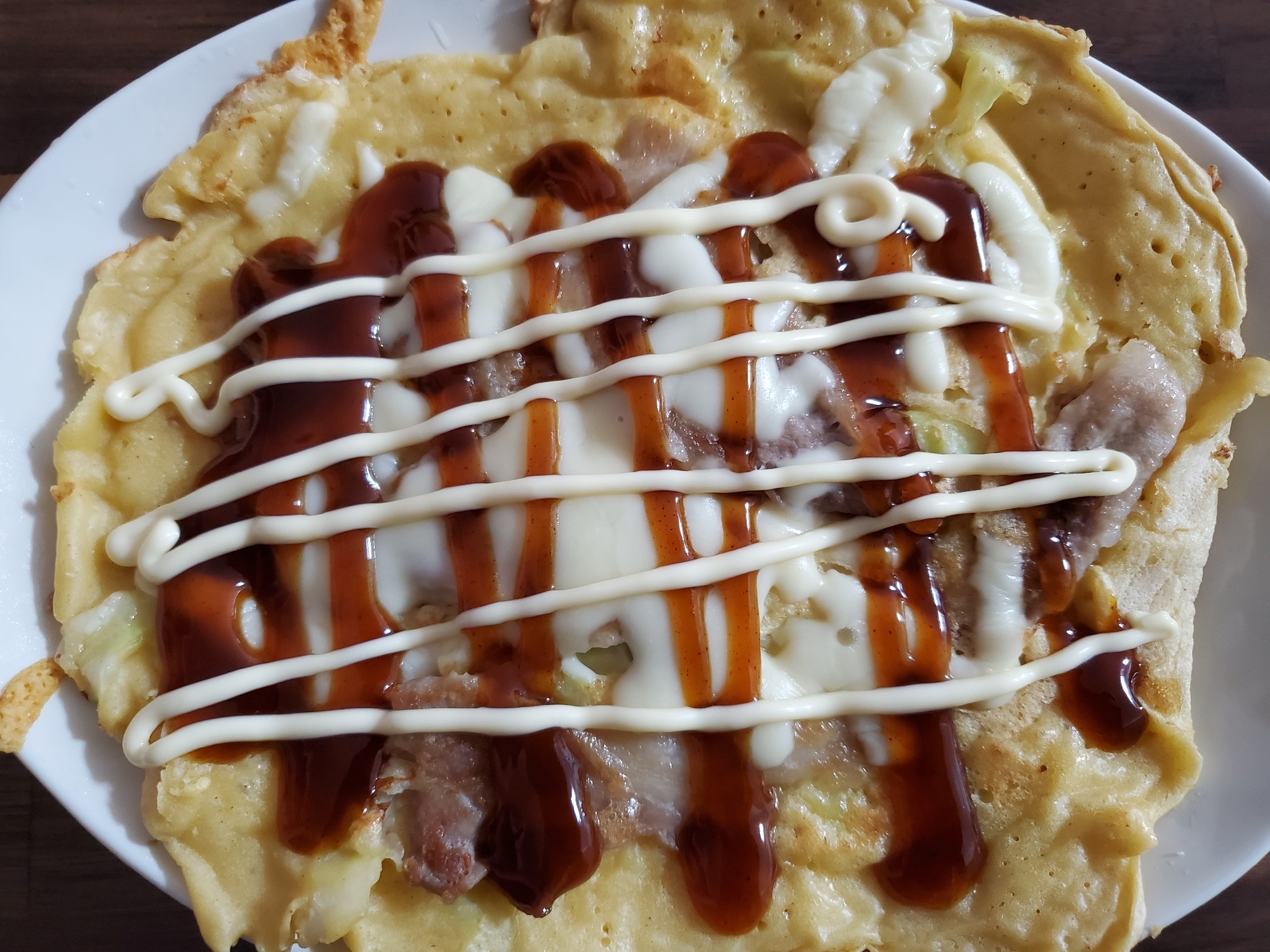 チーズで簡単アレンジ！チーズお好み焼き(*^^*)