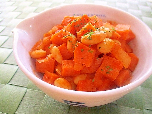 作り置きおかず♪大豆と高野豆腐のケチャップ煮