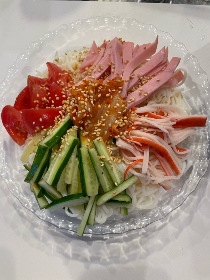 素麺で冷やし中華☆彡
