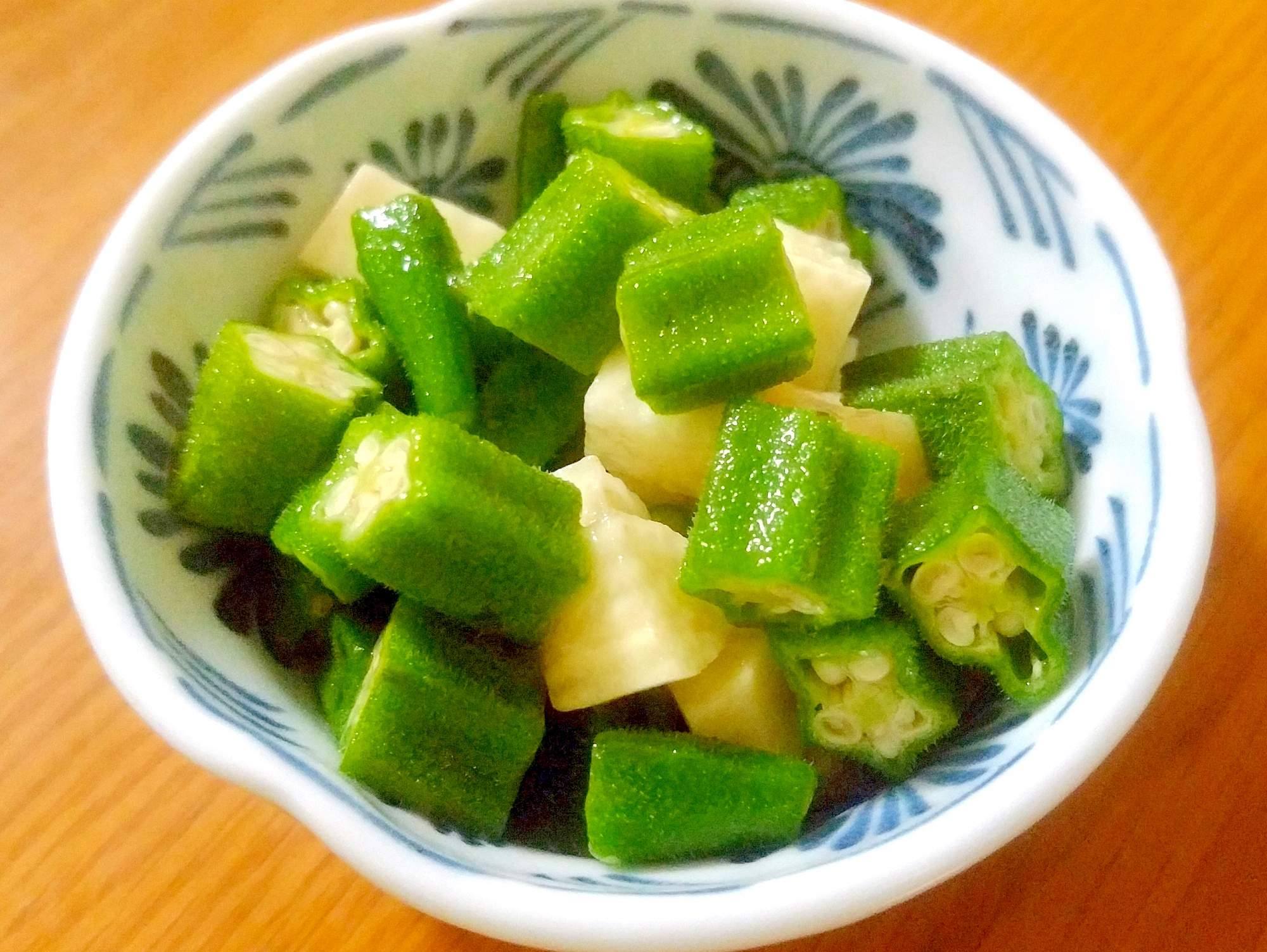 簡単☆オクラと長芋の角切り中華和え♪