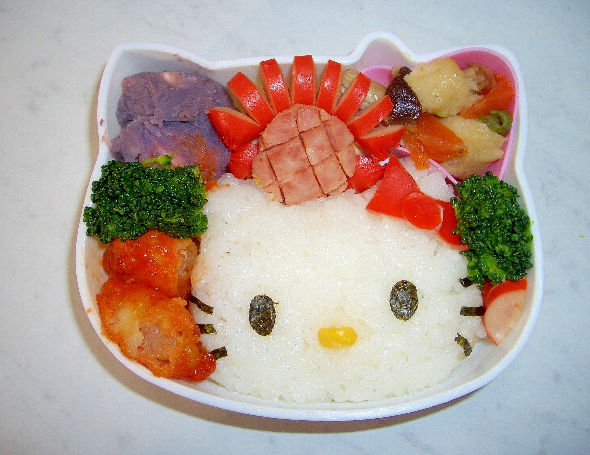 キティちゃん弁当 簡単キャラ弁 レシピ 作り方 By さぁー27 楽天レシピ キティちゃん弁当 簡単キャラ弁 レシピ 作り方 By さぁー27 楽天レシピ
