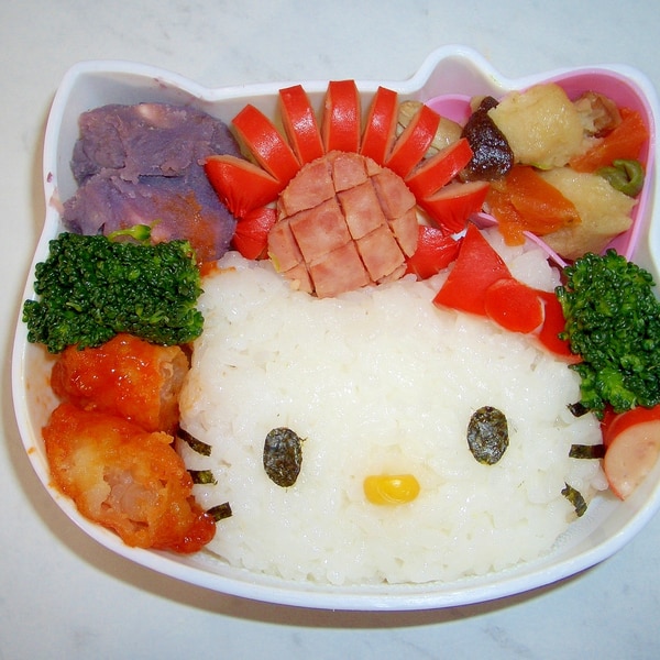 キティちゃん弁当 簡単キャラ弁 レシピ 作り方 By さぁー27 楽天レシピ キティちゃん弁当 簡単キャラ弁 レシピ 作り方 By さぁー27 楽天レシピ