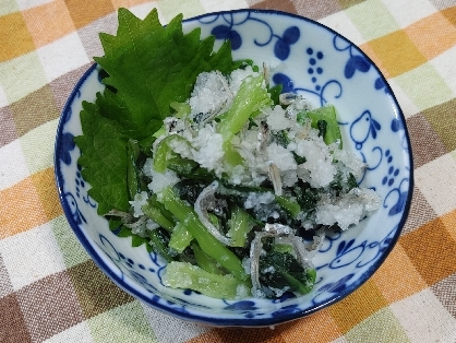 レンジで簡単♡小松菜としらすの大根おろし和え