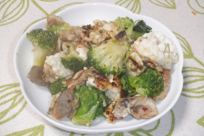 美味♪ブロッコリーと豆腐のペペロンチーノ炒め