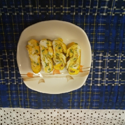 バター風味のあみえびネギの玉子焼