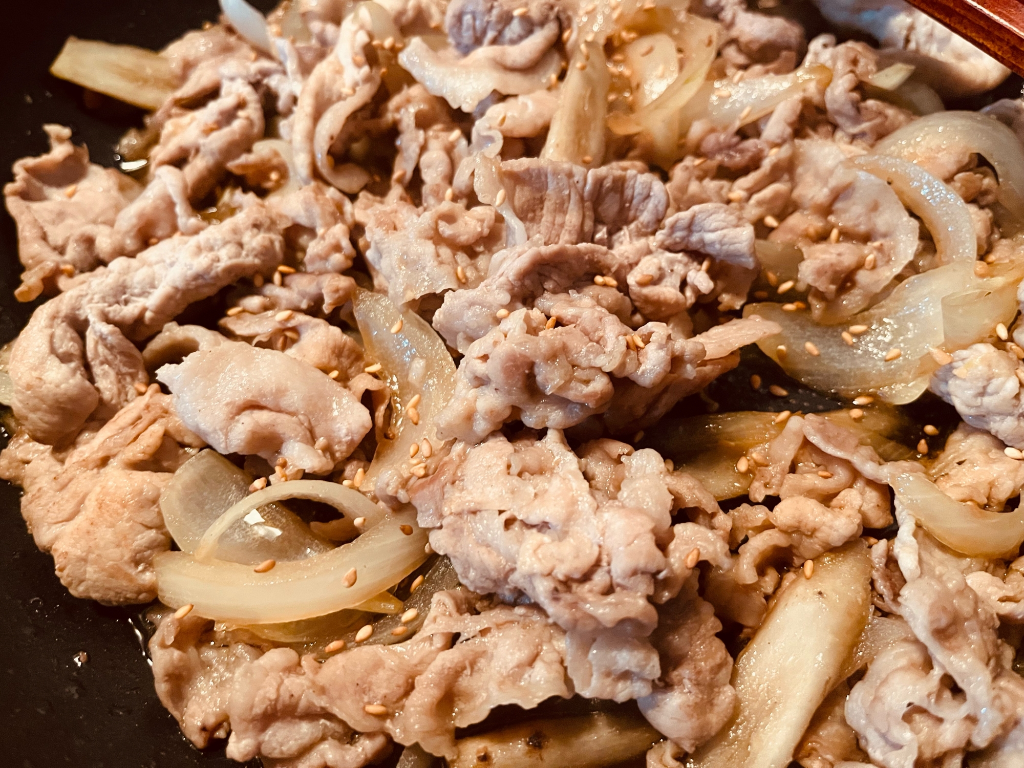 豚肉とごぼう玉ねぎの味噌炒め