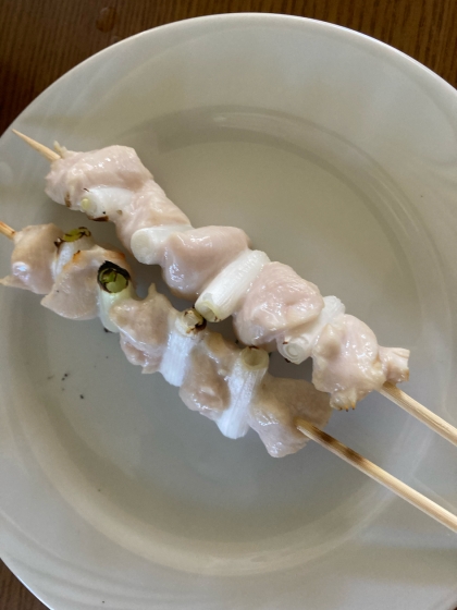 魚焼きグリルで焼くだけおうち焼鳥★ささみのねぎま