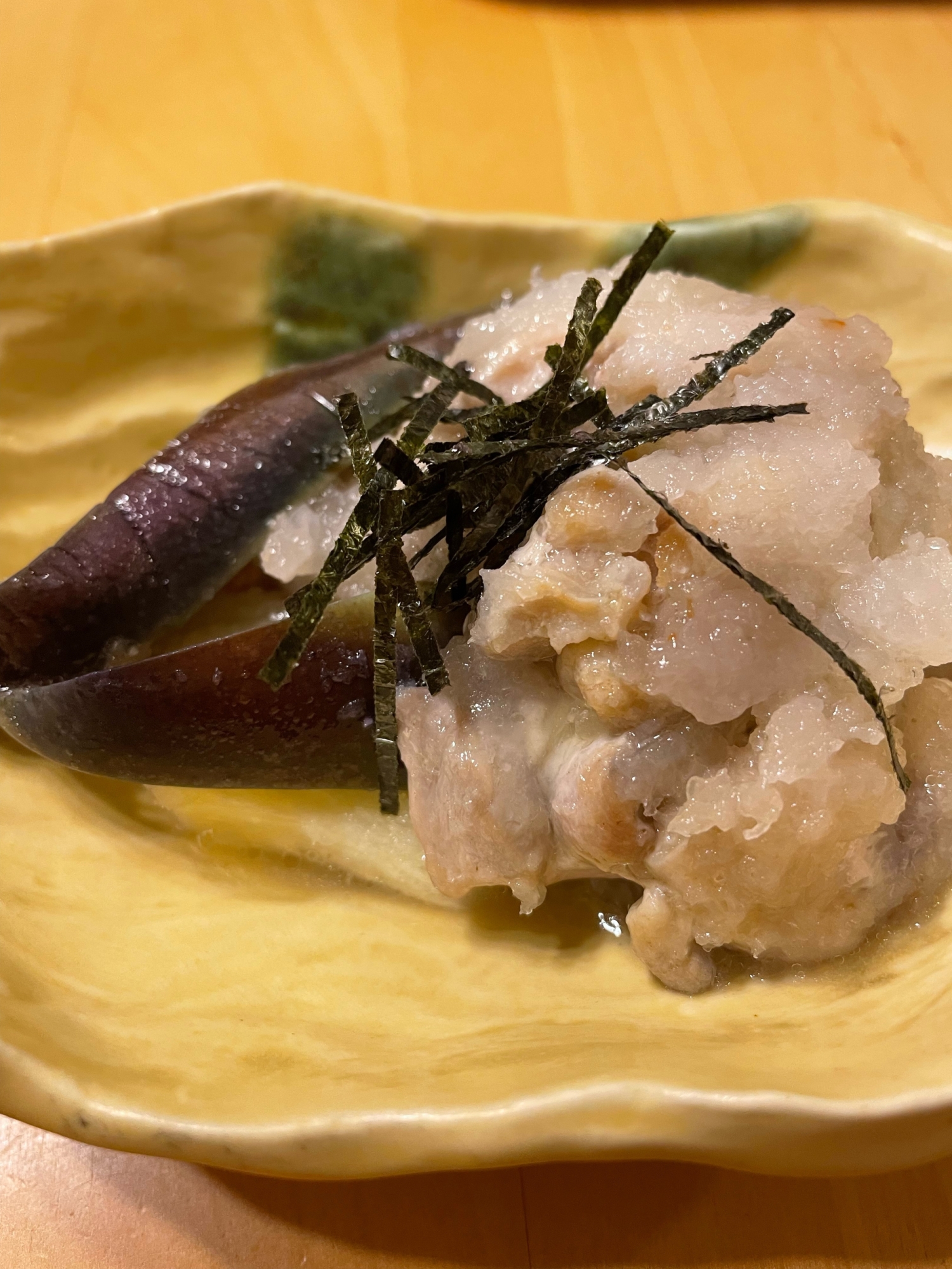 鶏ももと茄子のみぞれ和え