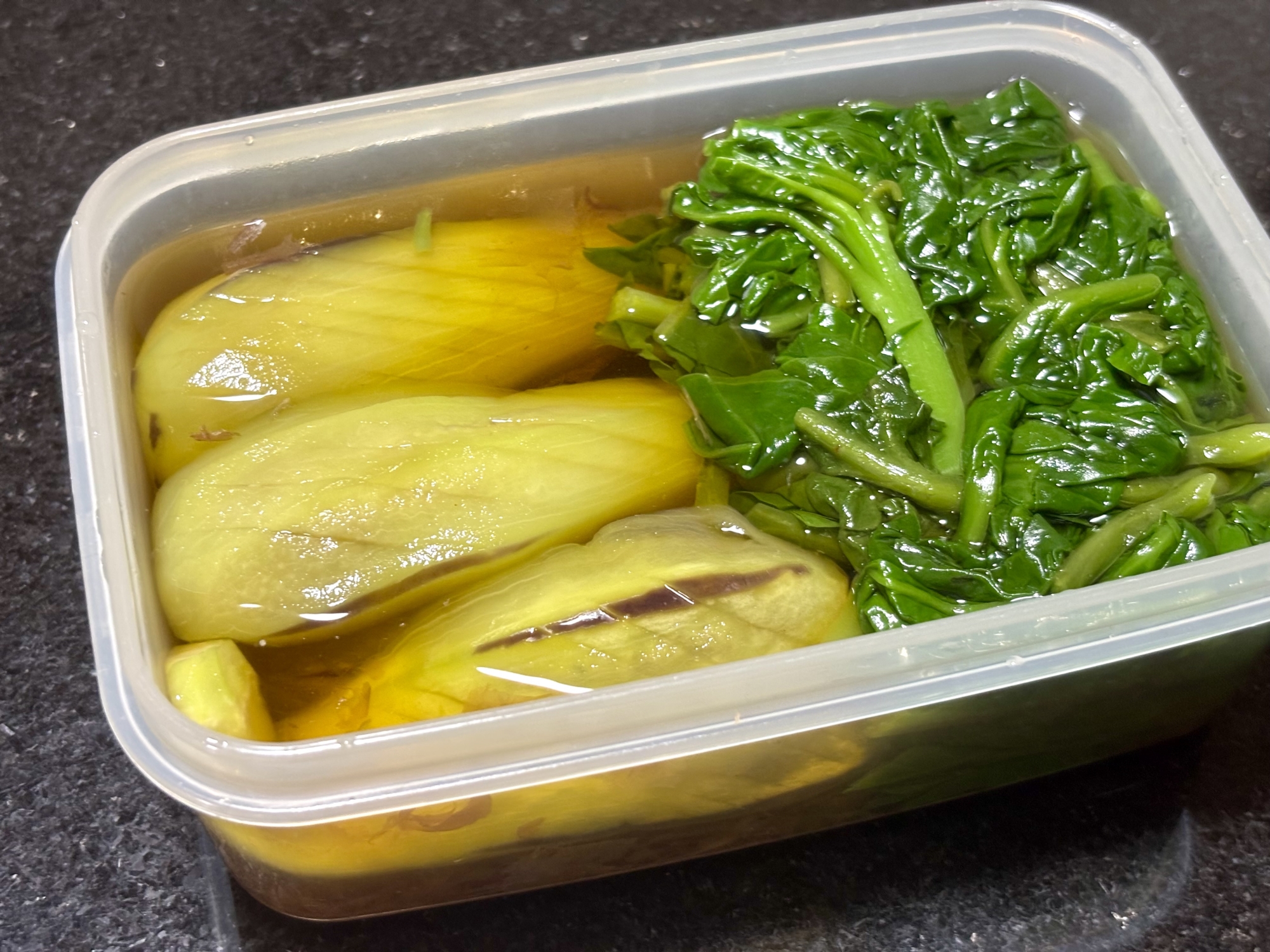 つる紫と茄子のお浸し