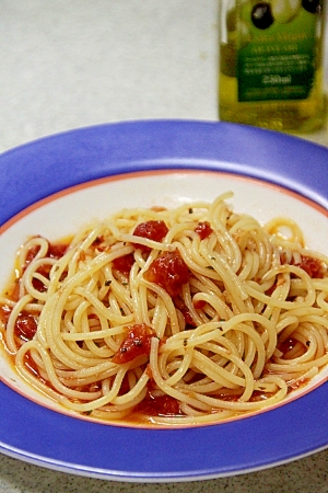 トマト缶で作る『トマトの冷製パスタ』