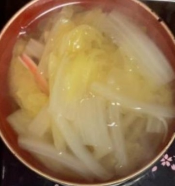 白菜カニカマ中華スープ