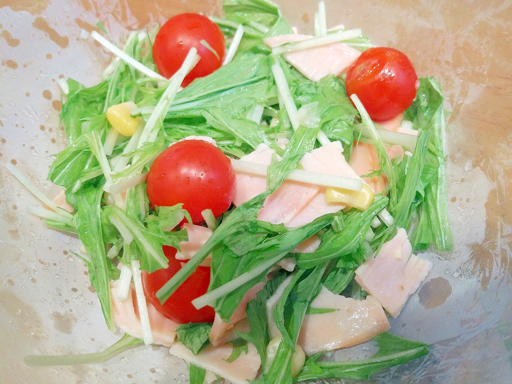 水菜とハムのマリネサラダ☆