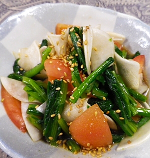 カブトマトのバルサミコ生姜サラダ