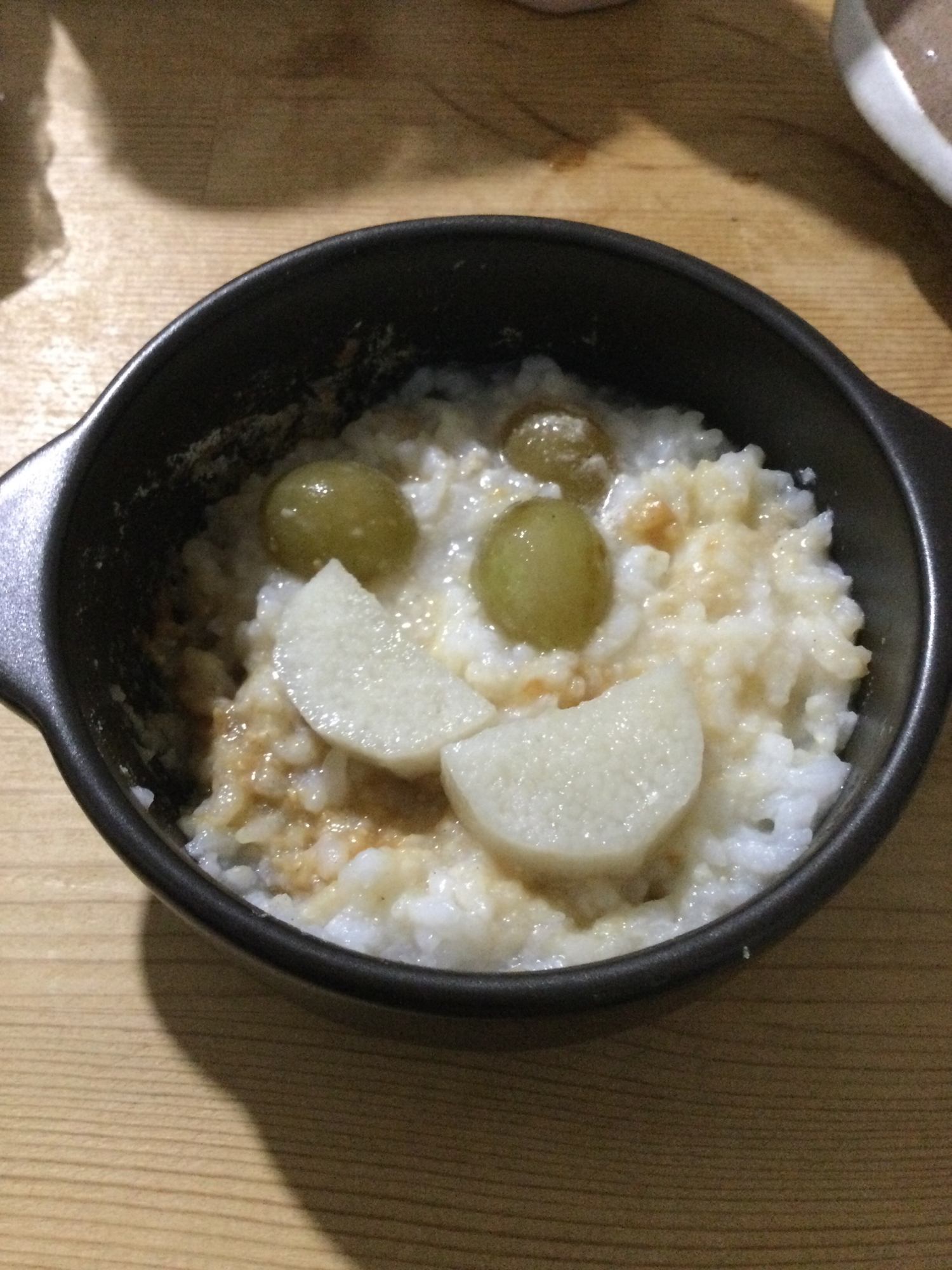 長芋乗せ＊ぶどうそば粉入りおじや♪