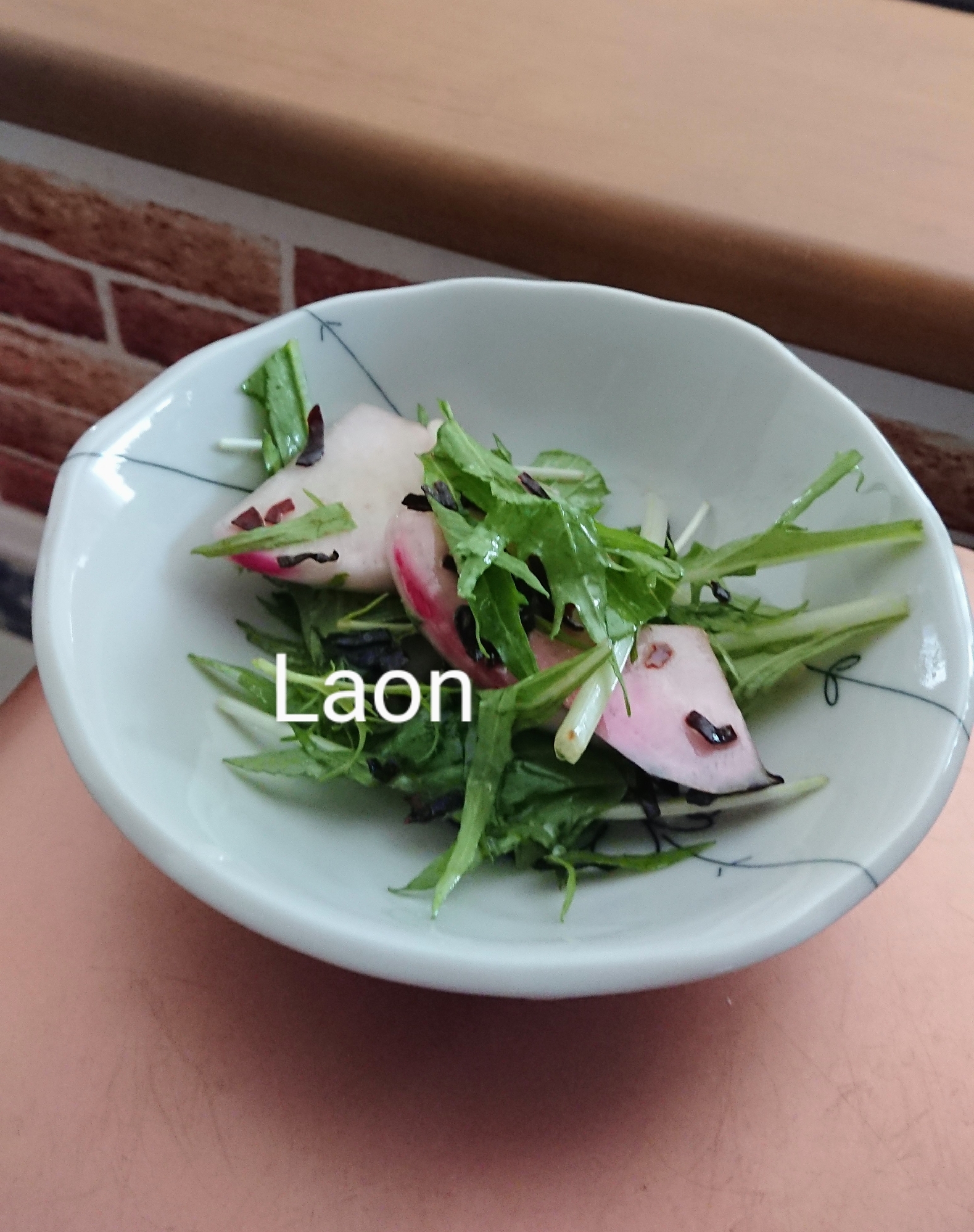 赤かぶと水菜の塩昆布サラダ♡