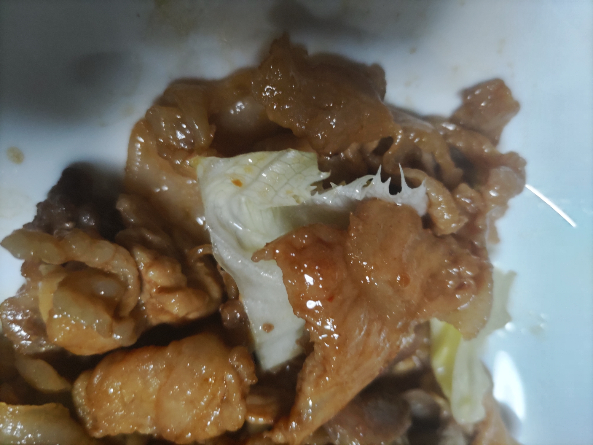 豚肉とレタスの生姜焼き
