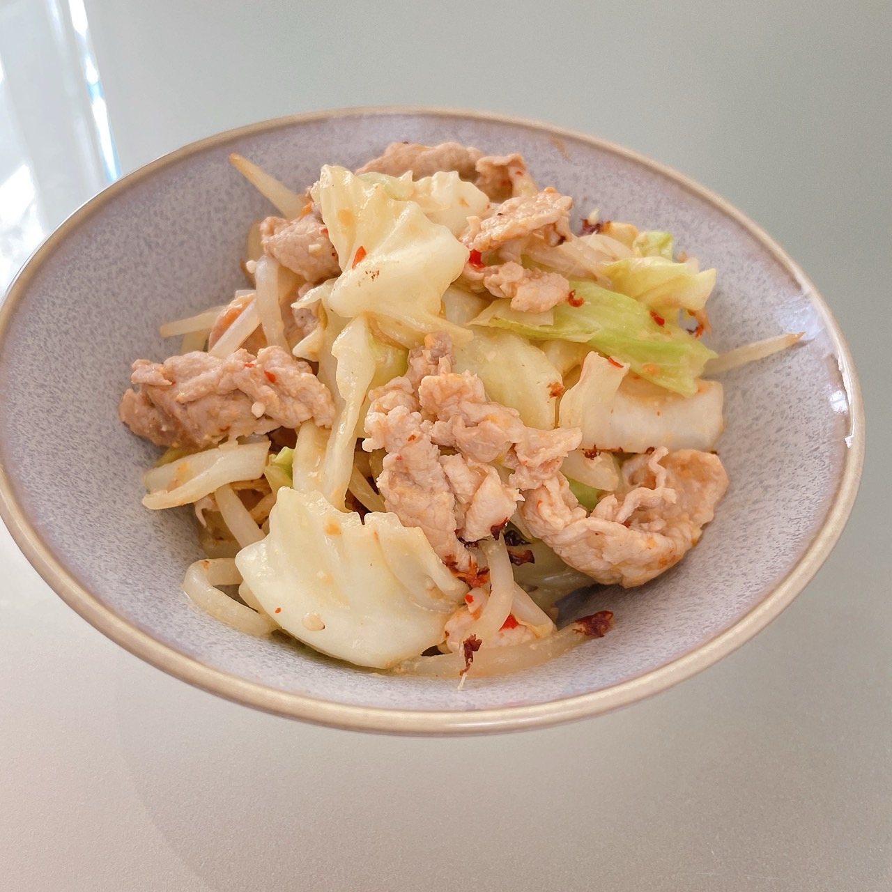 ノンオイル！肉野菜豆乳坦々炒め