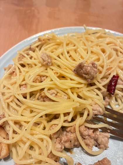 夫が絶賛！簡単お店の味☆ひき肉ときのこのパスタ