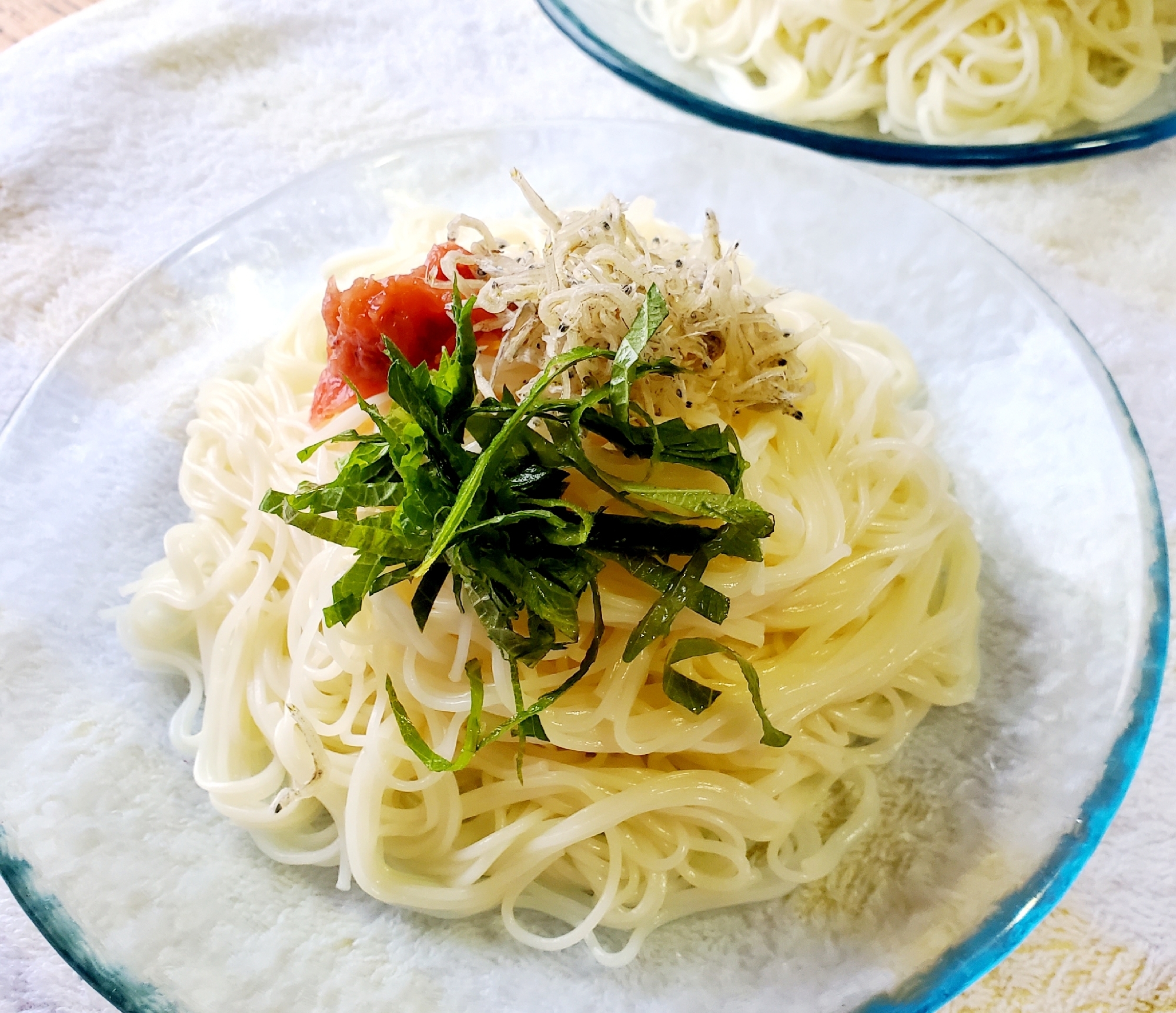 大葉が香る梅じゃこそうめん