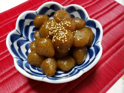 早く味が染み込む生芋玉こんにゃくの煮物