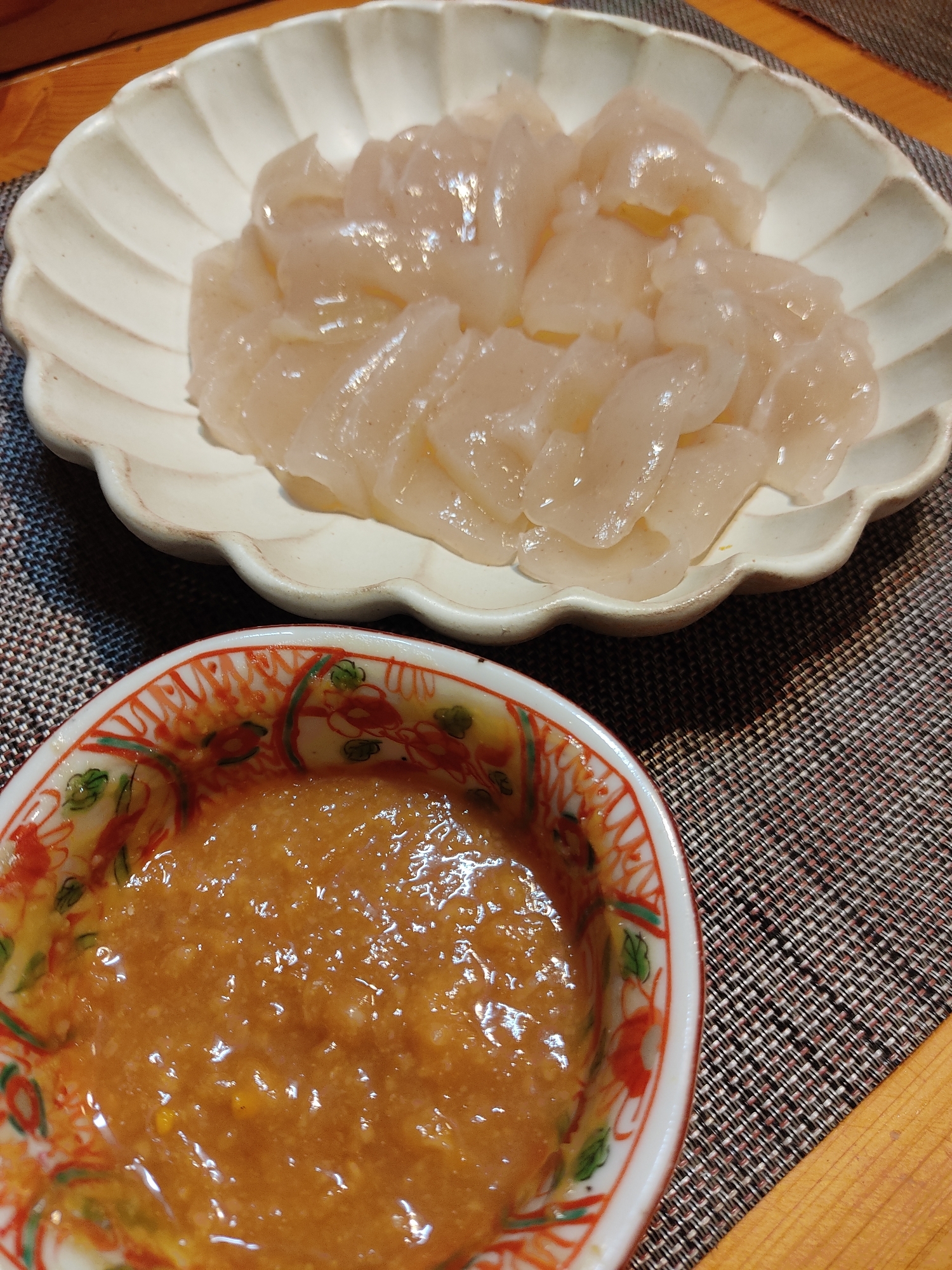 刺し身こんにゃくに☆柚子香る手作り酢味噌ダレ