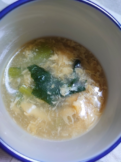 簡単(^^)小松菜とふんわりかき玉のとろみスープ♪