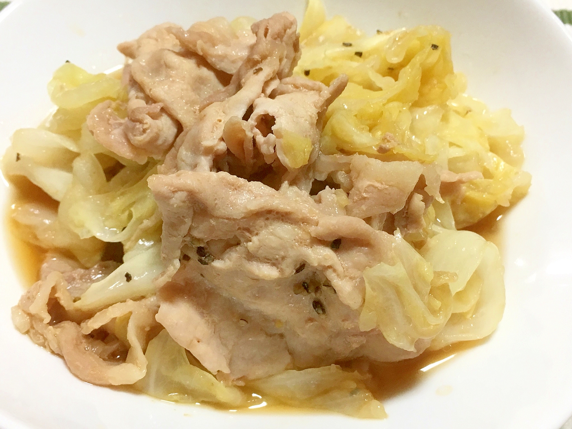 キャベツと豚肉のレンジ蒸し