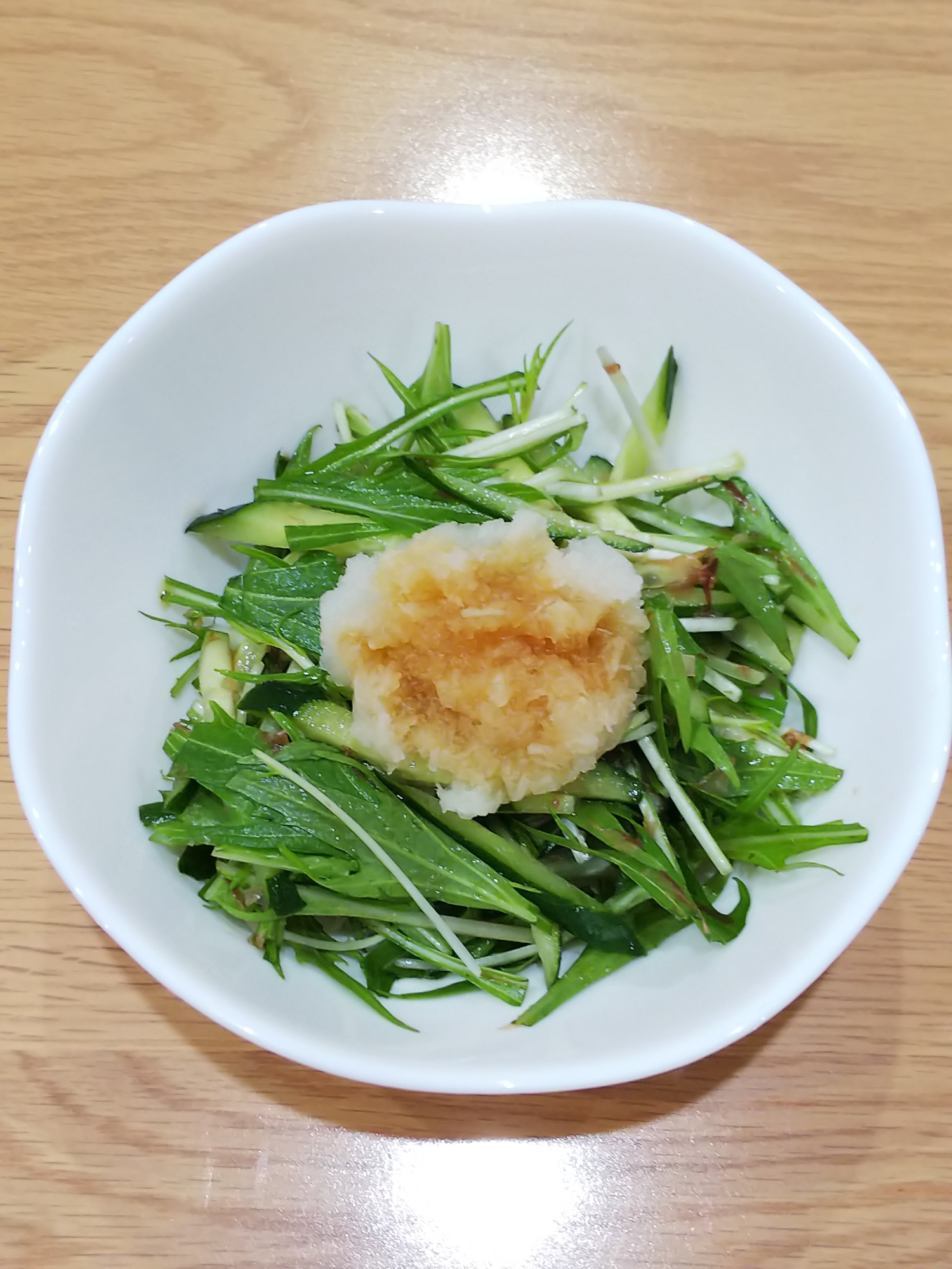 水菜ときゅうりのおろしポン酢サラダ