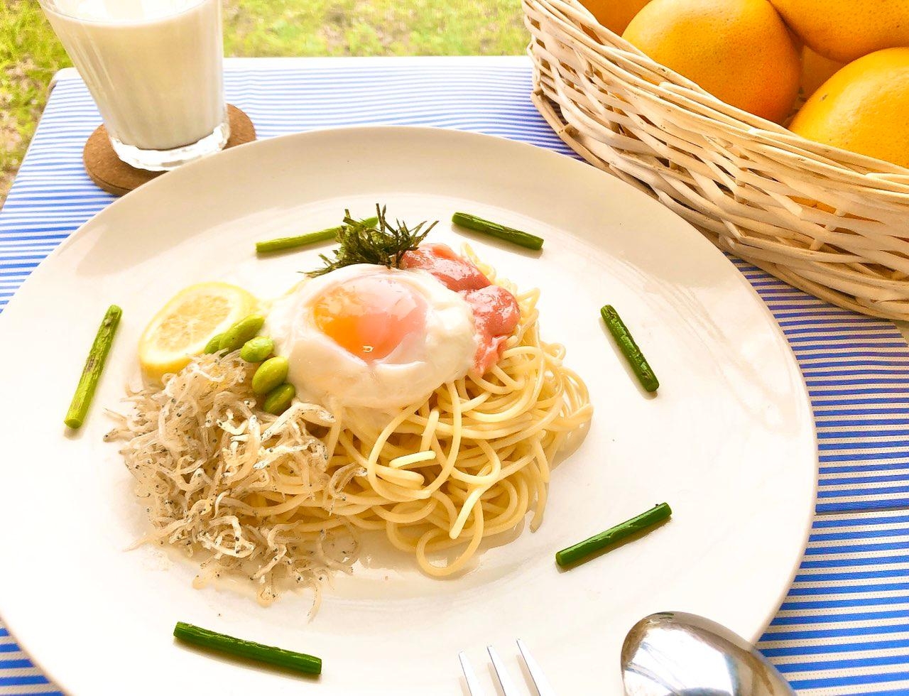 お皿の上で完成!まぜるだけの簡単パスタ