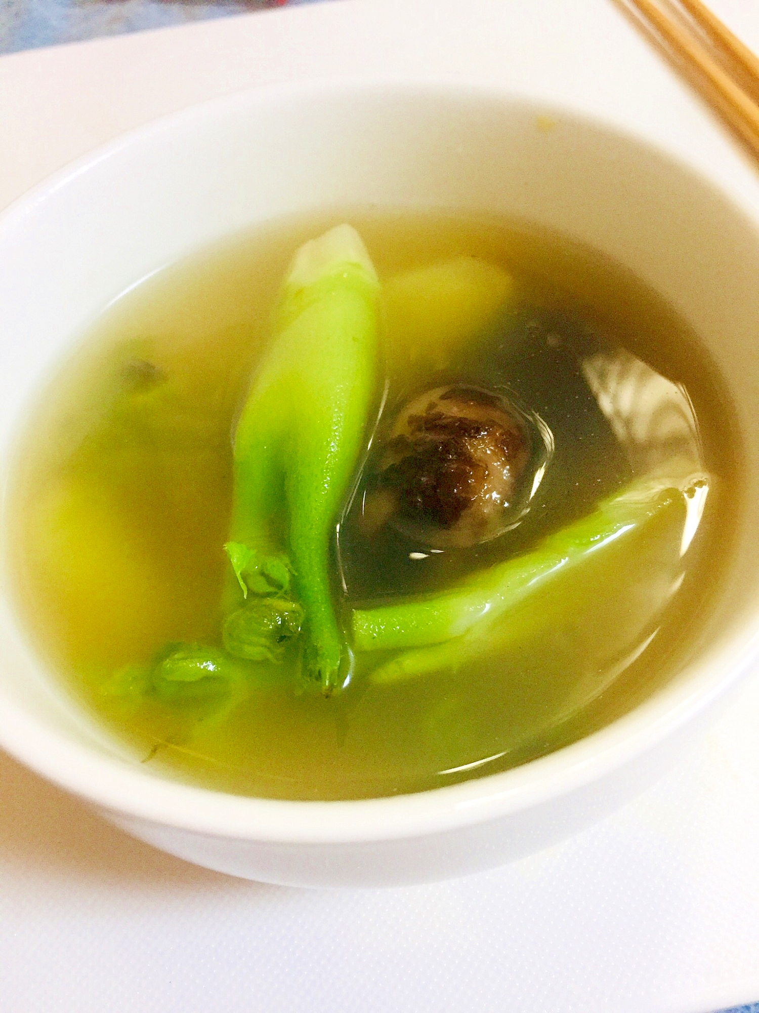 ⭐今夜のお椀-「タラの芽と椎茸のスープ」簡単夕食！