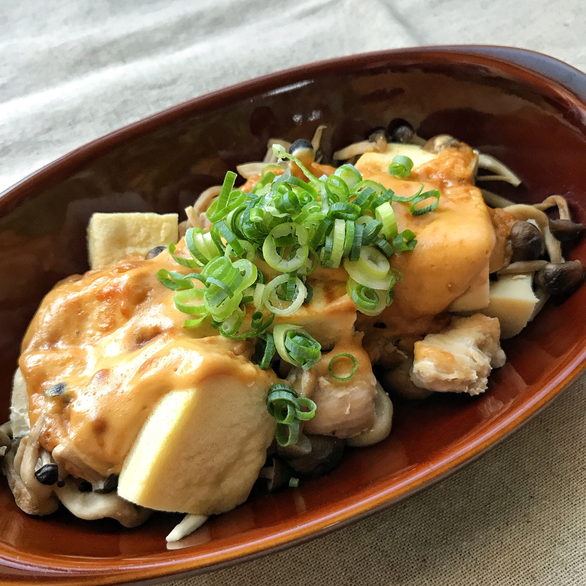 鶏肉と高野豆腐の味噌マヨ焼き