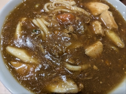 残りカレーで、煮込みカレーうどん