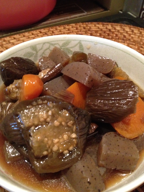 こんにゃくとナスの煮物☆