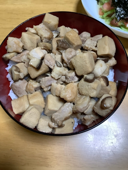 高野豆腐でカサ増し。
色が薄くなりましたが、美味しくできました。
また、チャレンジします。